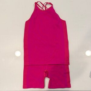 all in motion Hot Pink Girls Active Tank & Bike Shorts Set
